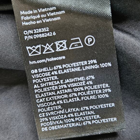 New H&M Black Blazer Womens Size XL One Button Office Chic Career Jacket Capsule - Picture 9 of 11